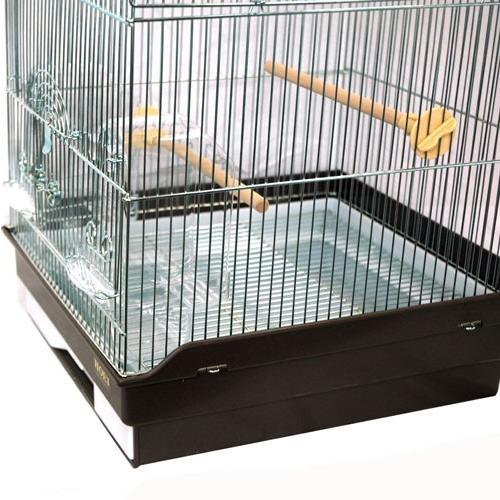 HOEI 鳥かご ケージ 35角Gメッキ 底カラー ブラウン : アクア HOEI 鳥かご ケージ 35角Gメッキ 底カラー ブラウン : アクア