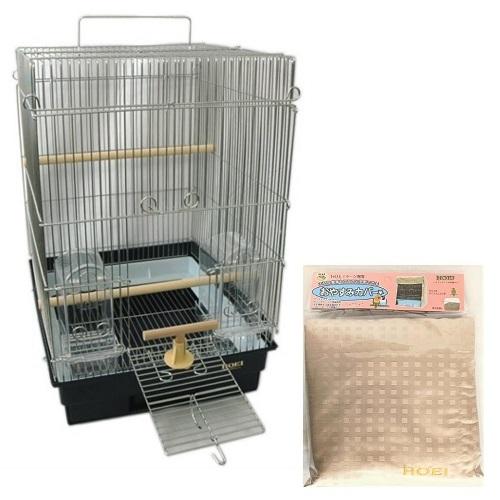 【送料無料】鳥かご HOEI 35手のりG ブラック＋おやすみカバーBセット｜aquapet