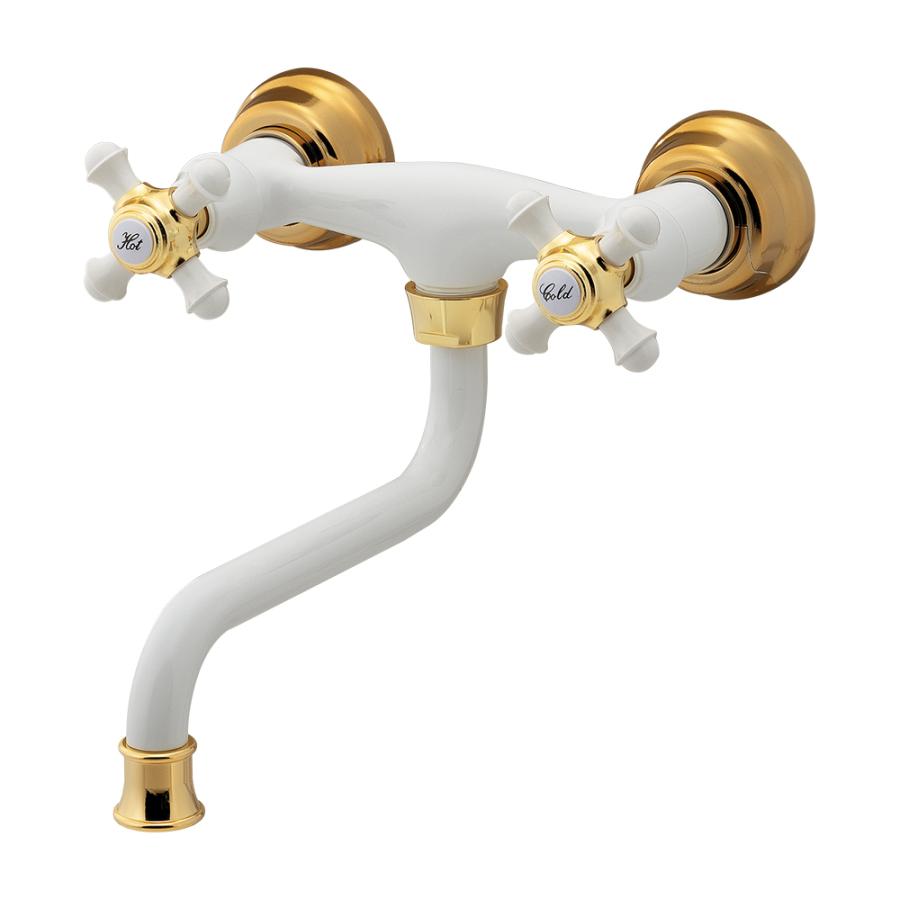 カクダイ（KAKUDAI） 128-113 2ハンドル混合栓 鳥（とり） : アクア