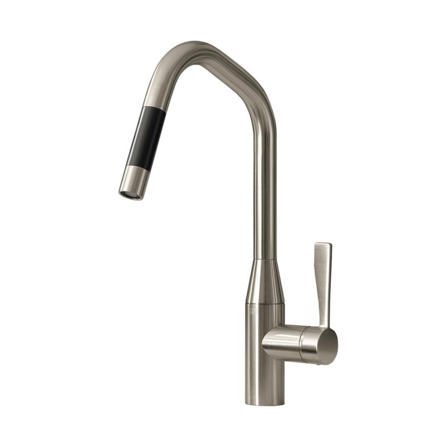 33.875.895.06　リラインス　1穴型シングルレバーキッチン用混合栓(ヘッド引き出しタイプ)　(プラチナマット)　ドンブラハ　ジンク