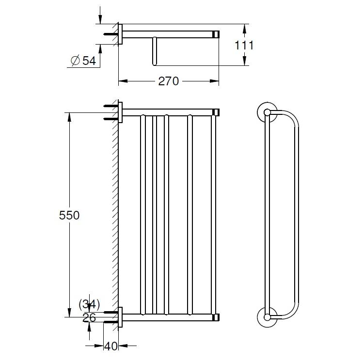 GROHE（グローエ） 40800GN1J マルチタオルラック（ブラッシュドクール