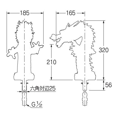 カクダイ（KAKUDAI） 700-754 吐水口 龍の口 純金箔貼り 祥竜（しょう
