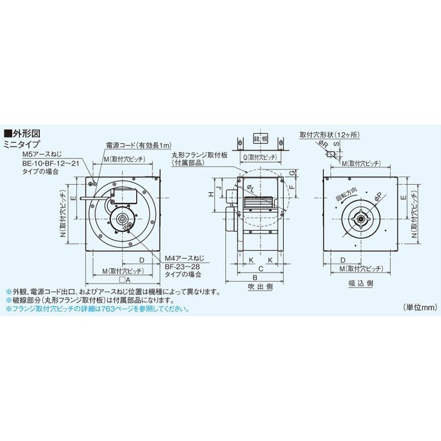 BF-17S5　三菱電機　空調用送風機　片吸込形シロッコファン　ミニタイプ｜aquashop07｜02