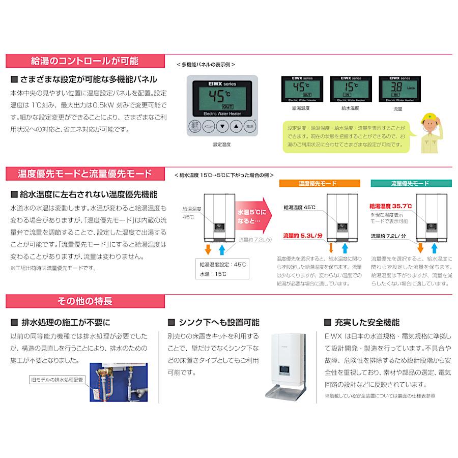 EIWX3102A0　イトミック　小型電気温水器　電気瞬間湯沸器　号数換算5.8　三相200V　EIWXシリーズ