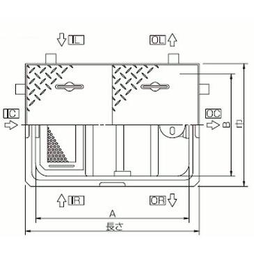 GT-N75P　前澤化成工業　FRP製グリーストラップ　パイプ流入埋設型（容量100L）