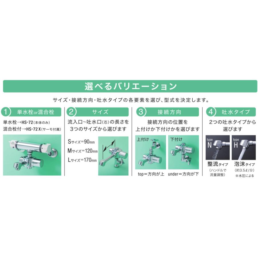 HS-72 SUH バイタル 自動水栓 デルマン HS-72シリーズ 壁付 単水栓 