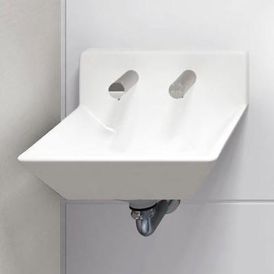 LSD125EB　TOTO　壁掛ハイバック洗面器　自動水栓（サーモ・発電）　手動水石けん供給栓（1.0L）　点検口付ライニング用 壁排水