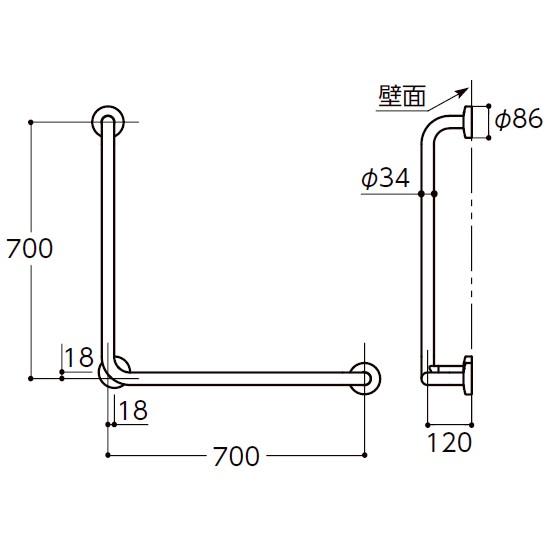 未開封　新品　TOTO製　パブリック用腰掛便器用手摺　T112CL10♯NW1 TOTO TOTO T112CL10 パブリック用手すり 樹脂被覆タイプ φ34 腰掛便器