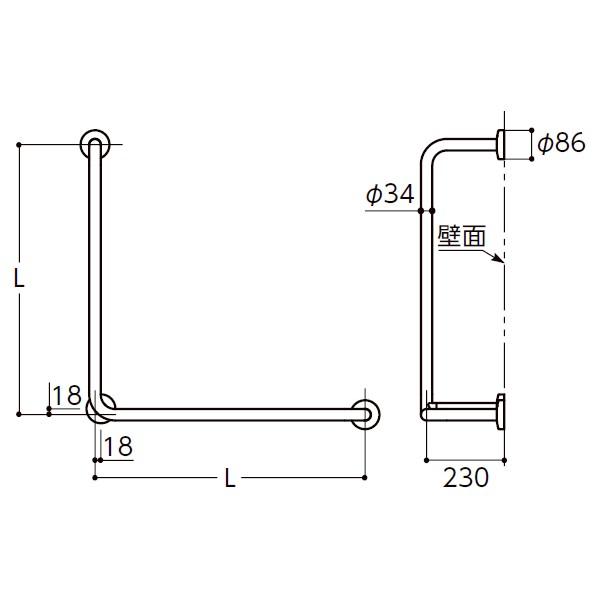 TOTO T112CL12 TOTO パブリック用手すり 腰掛便器用手すり(固定式