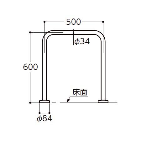 TOTO T112CW1 TOTO パブリック用手すり 和風便器用手すり 樹脂被覆