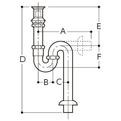 TOTO TLDP2201JA TOTO 壁排水金具 ワンプッシュ式・Pトラップ（32mm