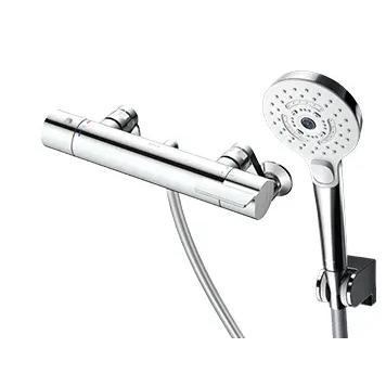 サーモ付シャワー水栓　TO TO TOTO 壁付サーモスタット混合栓 サーモシャワー 吐水パイプ：0mm
