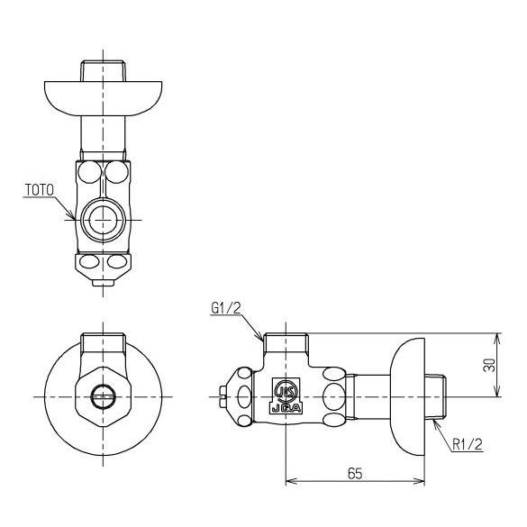 TOTO TL4CU TOTO アングル形止水栓（ドライバー式） : アクアshop 