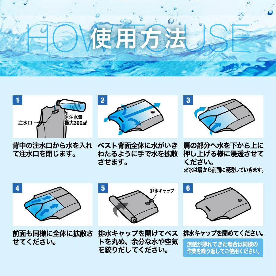 アクアウォーターベスト (スリークォーターズ) 水の力で優しく冷却