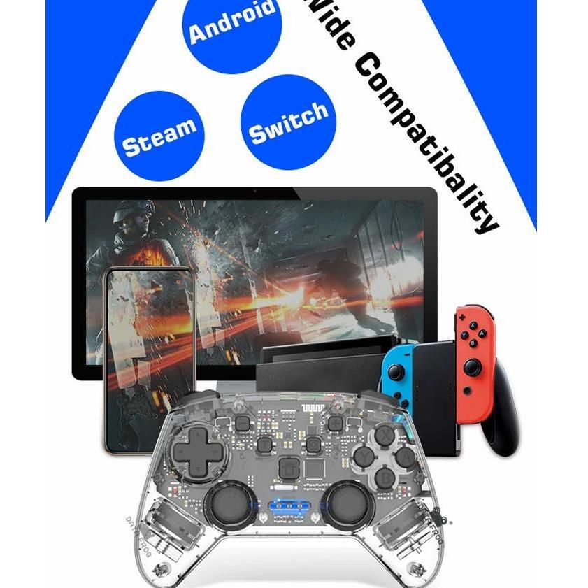 スイッチ コントローラー Switch Nintendo 品質のいい ワイヤレス ゲーム 任天堂 ジャイロセンサー スケルトン 透明 プロコン