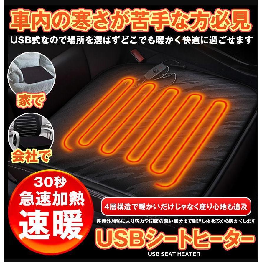 適当な価格 ２台セット ホットカーシート カーシートヒーター ヒータークッション 極暖 速暖 車 運転席 助手席 家 会社 電熱 USB 電気マット  wantannas.go.id