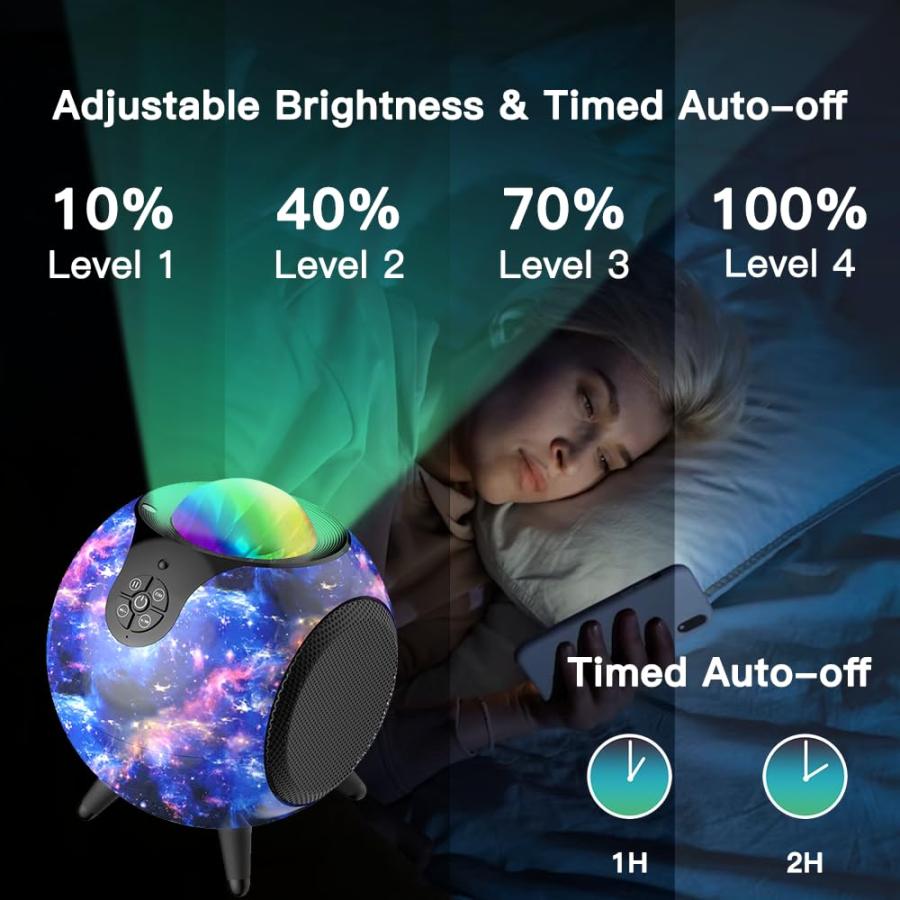 LOHIDY Galaxy Light Projector for Bedroom with Bluetooth Speaker 並行輸入品｜aquavalley-shop｜07