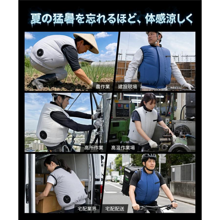 正規品】空調作業服 空調ウェア ベスト ファン付きベスト フルセット