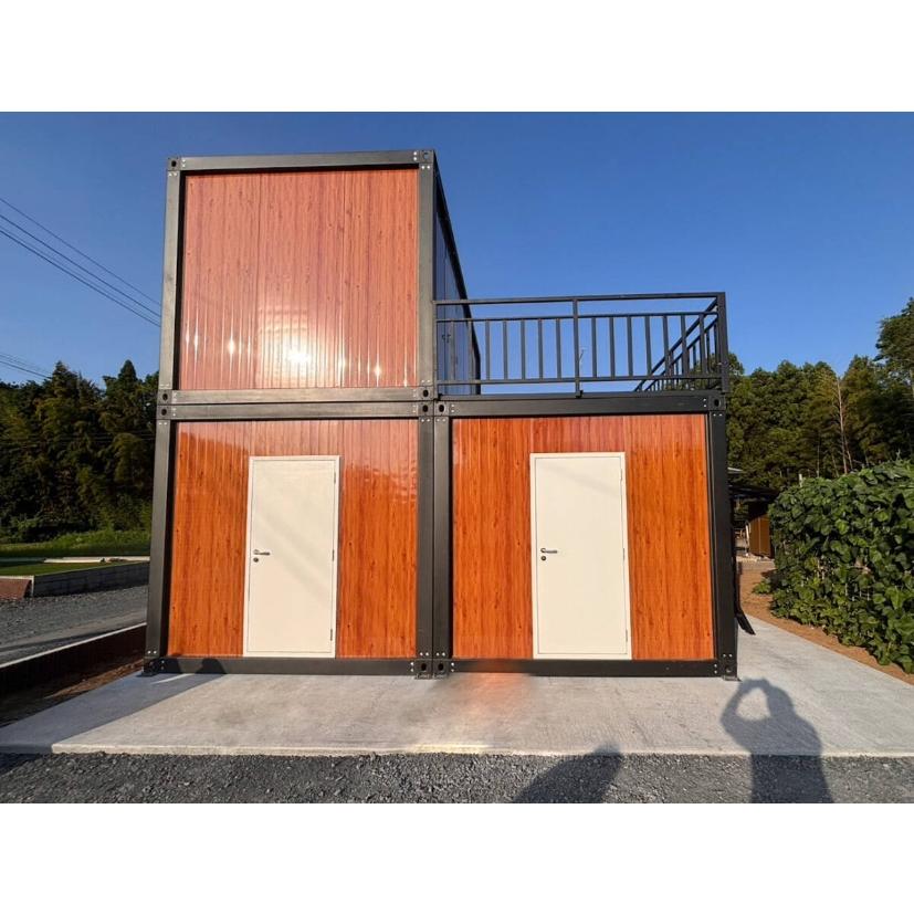 プレハブ　2階建て　40坪 ユニットハウス プレハブ 事務所 上下連結 2階建 シャッター ガレージ