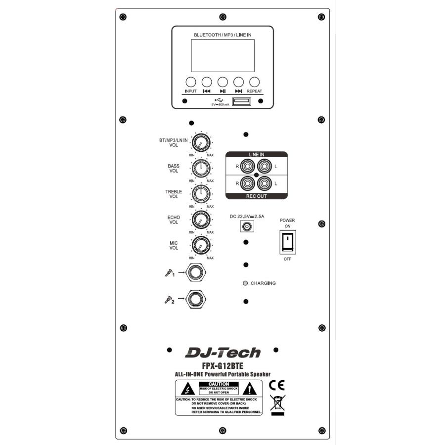 DJテック　80Wで充電式のポータブル スピーカー　音響機器！ Bluetoothにも対応！ DJ-Tech  FPX-G12BTE　ポータブル PAシステム　簡単で便利！｜arabastamusic｜04