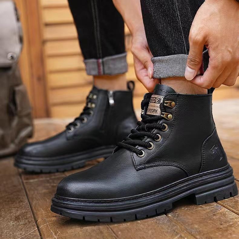 ブーツ メンズ ビジネスシューズ ショートブーツ 革靴 合革 ハイカット