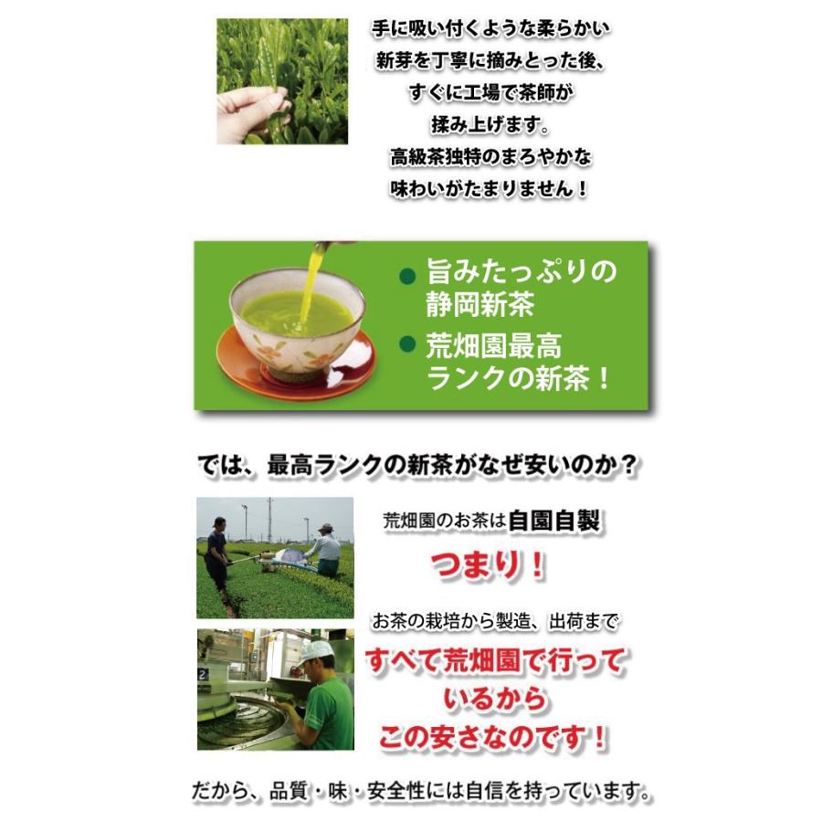 お茶 新茶 2024 緑茶 茶葉 深蒸し茶 日本茶 お茶の葉 静岡茶 カテキン 初摘旬 100g 2袋に1袋おまけ 送料無料｜arahata｜03