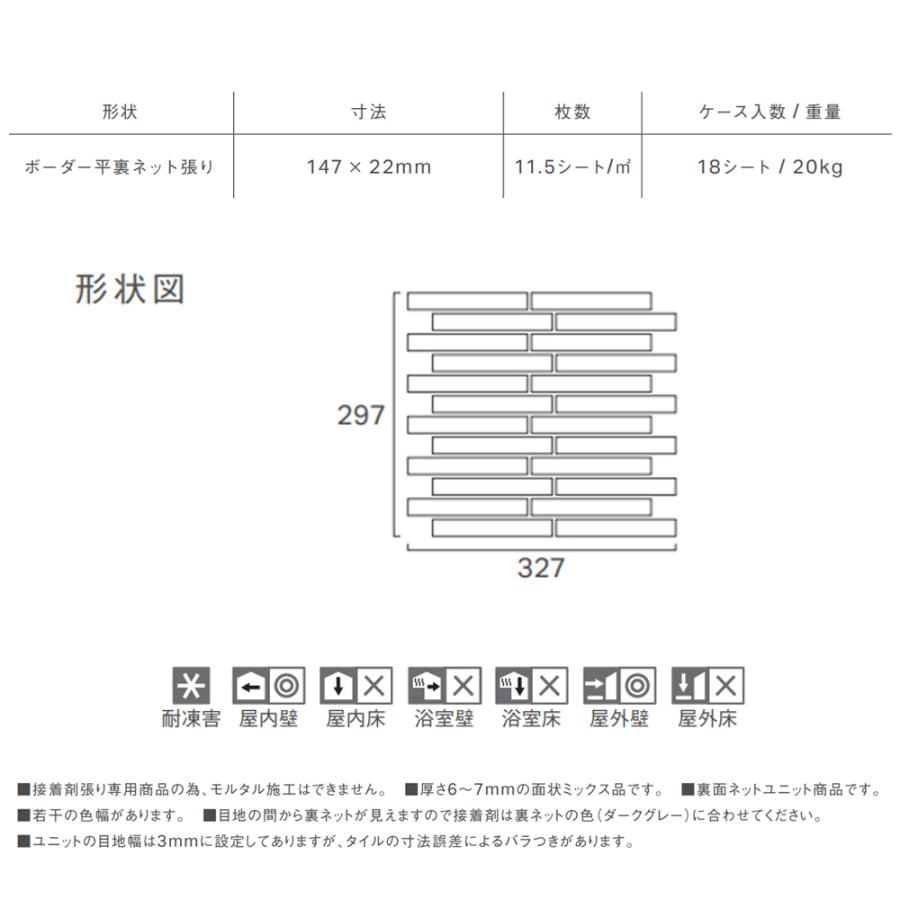 ラビットボーダー ボーダー平裏ネット張り タイル 屋内壁・屋 ラビットボーダー ボーダー平裏ネット張り タイル 屋内壁・屋