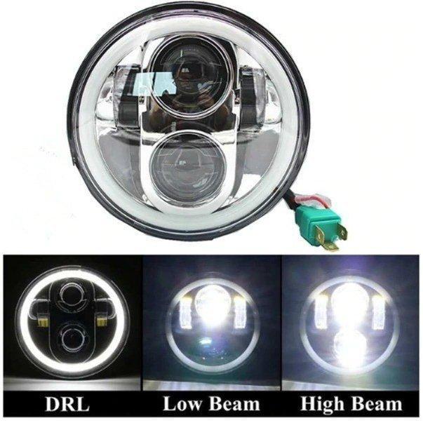 バイク ヘッドライト DRL付き エンジェルリング 車検対応 LED ハーレー ホワイト 6000K HI LOW IP67防水 5 3 4インチ｜araishotenici｜05