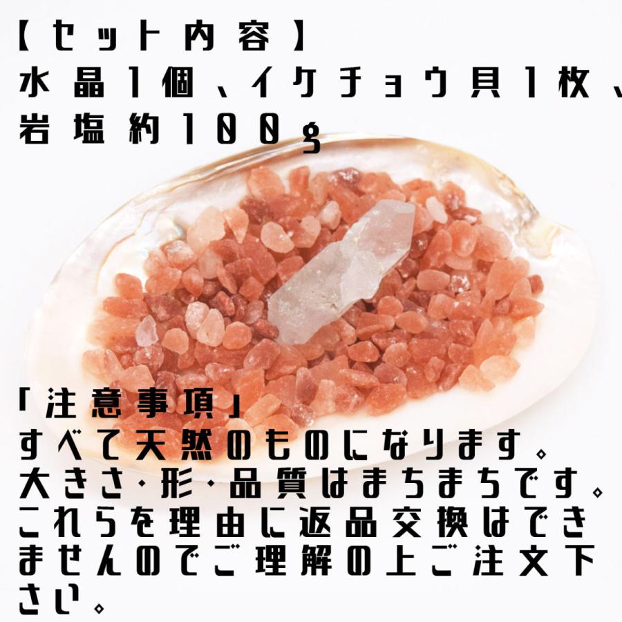 強力浄化セット】大粒ヒマラヤ岩塩 天然水晶 イケチョウ貝 パール