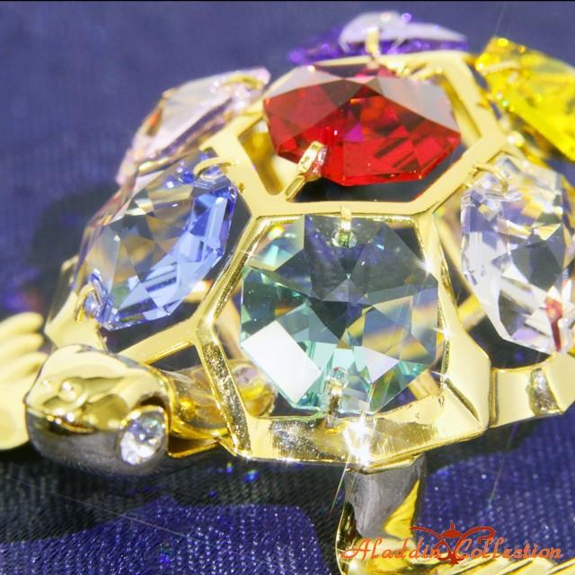 スワロフスキー オーナメント ウミガメ 置物 合金製 クリストクラフト