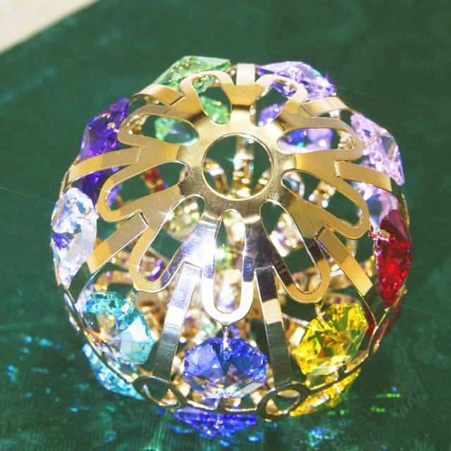 スワロフスキー オーナメント リンゴ大 置物 合金製 クリスタル