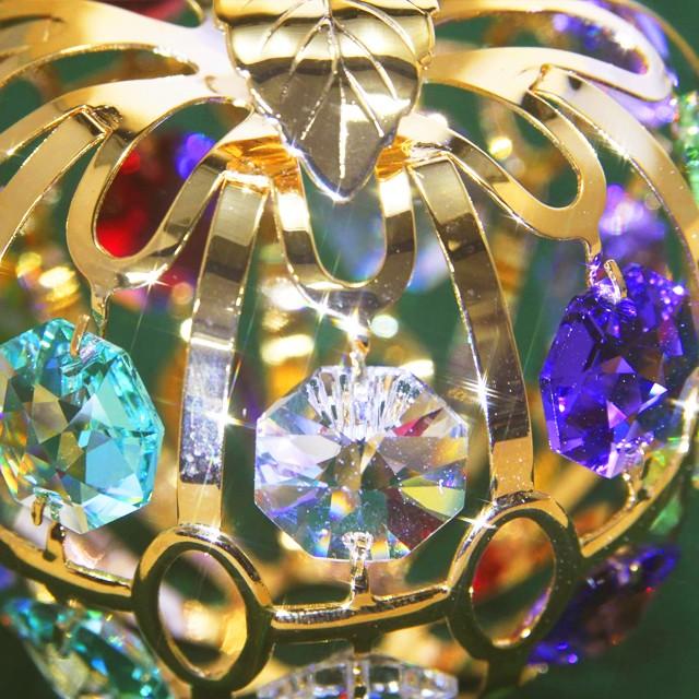 スワロフスキー オーナメント リンゴ大 置物 合金製 クリスタル