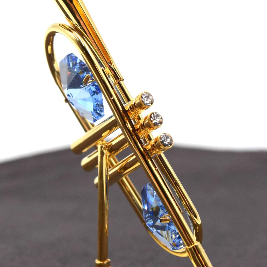 スワロフスキー オーナメント トランペット 置物 合金製 クリスタル