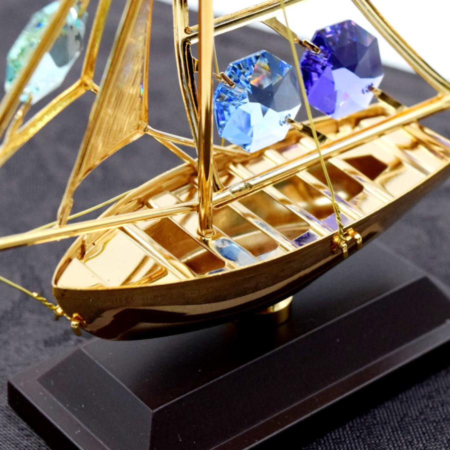 スワロフスキー オーナメント ヨット 置物 合金製 クリスタル