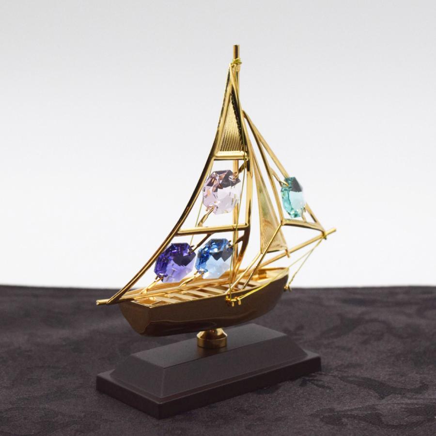 スワロフスキー オーナメント ヨット 置物 合金製 クリスタル