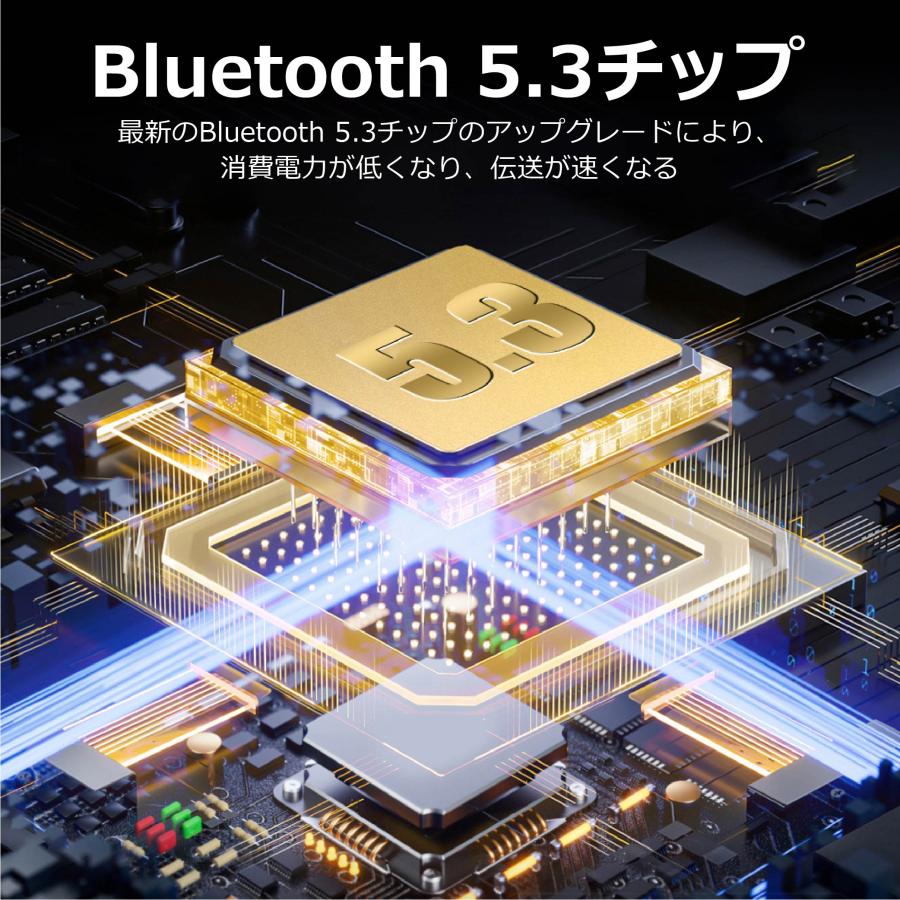 ワイヤレスイヤホン Bluetooth5.3 コンパクト FIPRIN7192 日本語音声ガイド 高音質 重低音 防水 スポーツ iPhone Android ブルートゥース 最新型｜arakawa5656｜04