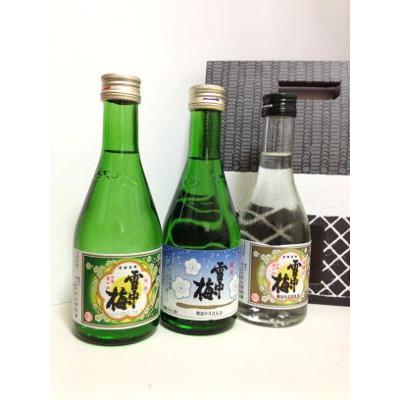 雪中梅せっちゅうばい（純米酒・本醸造・普通酒　各300ｍｌ）【3本セット 化粧箱付】 | 雪中梅 | 01