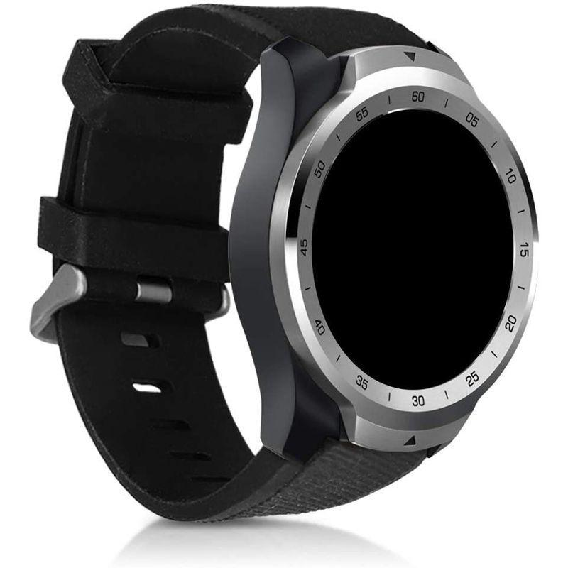 Kwmobile 対応: Ticwatch Pro Smartwatch 交換バンド 替えベルト TPU シリコン バンド 黒色 腕時計用品 Mobvoi TicWatch Pro 交換バンド ステンレス ベルト メタル 交換リストバンド おすすめ 22mm Mobvoi (モブボイ)