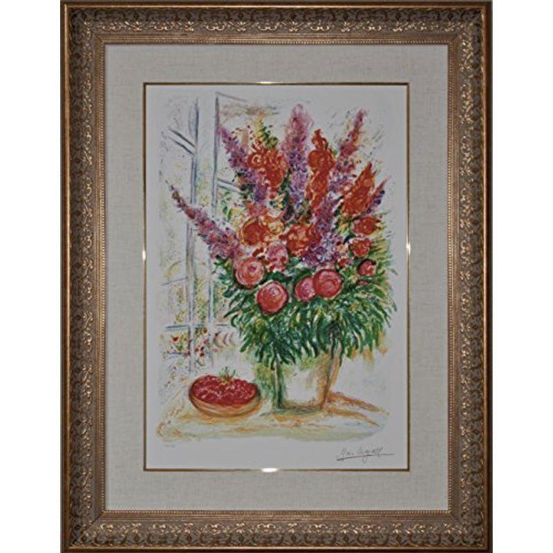 絵画 マルク 花束とかごの中のさくらんぼ シャガール 花束とかごの中のさくらんぼ 額縁付 インテリア雑貨 アート壁掛けインテリア アート壁掛けインテリア 荒木商会 795x6mm 店舗限定特典あり