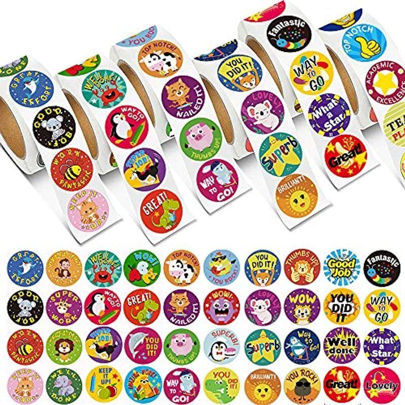 ごほうびシール 3000枚ご褒美用シール 動物シール 英語 シール 48柄教師褒美用シール可愛い シール 子供 教室用の教師補助用品 学生 独特な