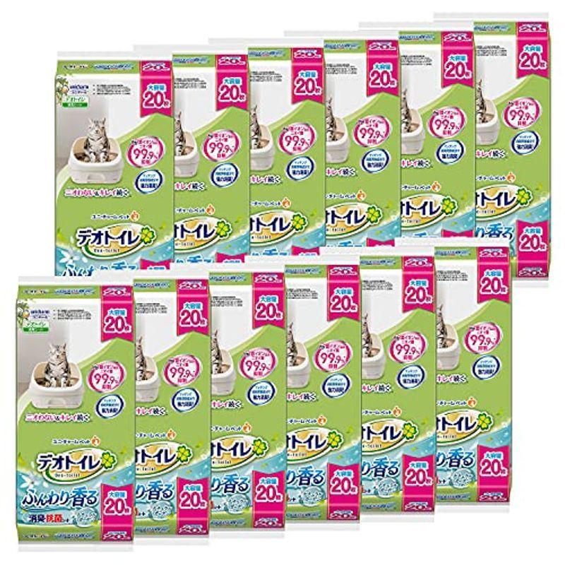 デオトイレ 猫用 シート ふんわり香る消臭 抗菌シート ナチュラルガーデンの香り 20枚×12個 おしっこ ペット用品 ユニチャームケース販(12063円)