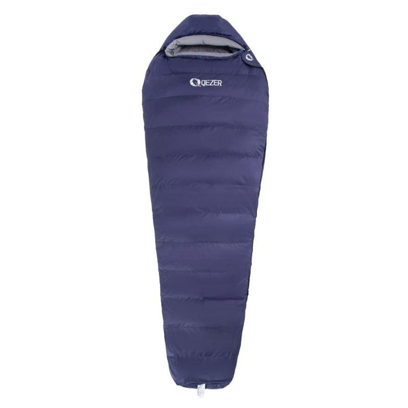 QEZER 寝袋 シュラフ 600 FP高級ダウン マミー型 400T防水 保温羽毛寝袋 2人用に連結可能 アウトドア キャンプ 登山 車中