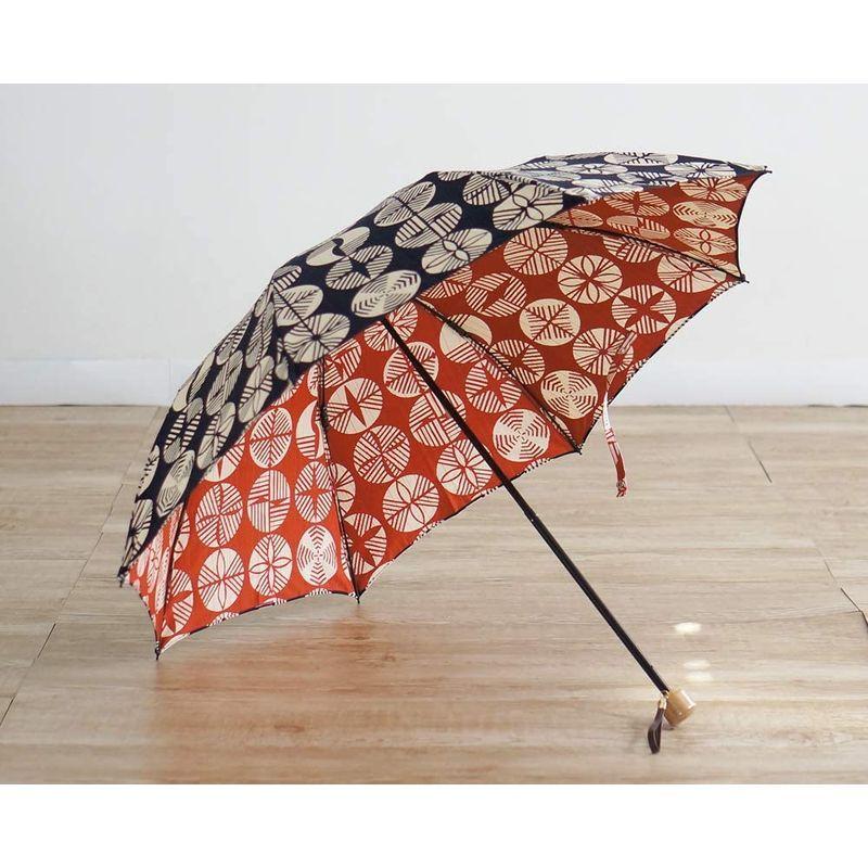 日本製 伊砂文様 折傘 50cm 晴雨兼用 レディース 2段折りたたみ傘 風呂敷 和柄 UVカット 小宮商店 (菊) 伊砂文様 折傘 50cm 晴雨兼用 レディース 2段折りたたみ傘 風呂敷 和柄 UVカット 小宮商店