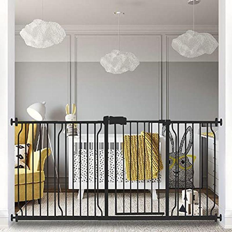 エルフ ベビー(Fairy Baby) ベビーゲート 階段上 ペットゲート ベビーフェンス 突っ張り式 オートクローズ機能 ビデオ付き 扉開