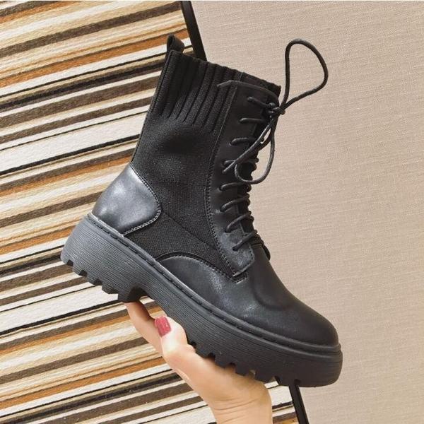 ブーツ レディース マーティンブーツ ショートブーツ ハイカット 厚底 編み上げブーツ 美脚 歩きやすい 秋冬新作 Nasg172 最終決算