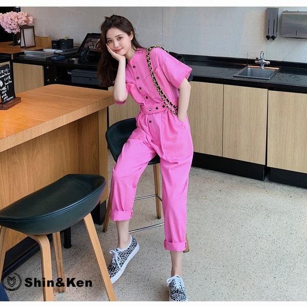 数々のアワードを受賞 レディース 夏物 つなぎ ファッション 半袖 Lhtg901 つなぎ Diy 作業服 ユニセックス おしゃれ オーバーオール つなぎ オールインワン カラー ピンク qhema Com