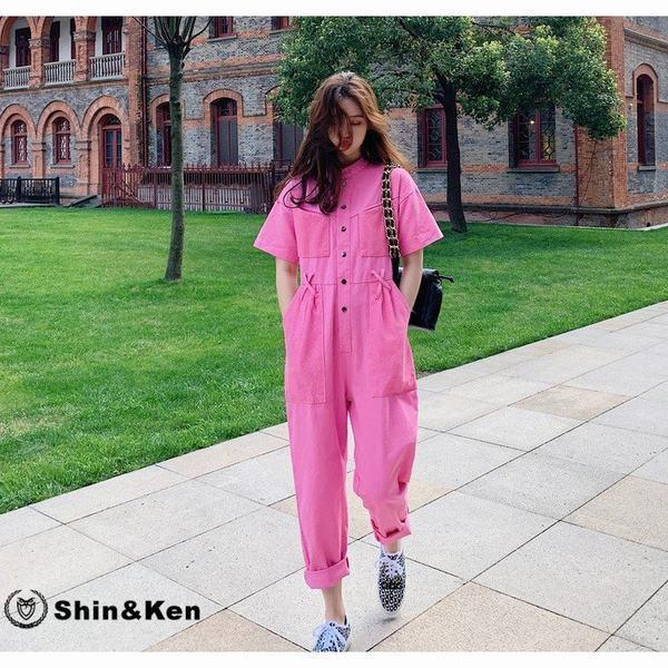 数々のアワードを受賞 レディース 夏物 つなぎ ファッション 半袖 Lhtg901 つなぎ Diy 作業服 ユニセックス おしゃれ オーバーオール つなぎ オールインワン カラー ピンク qhema Com