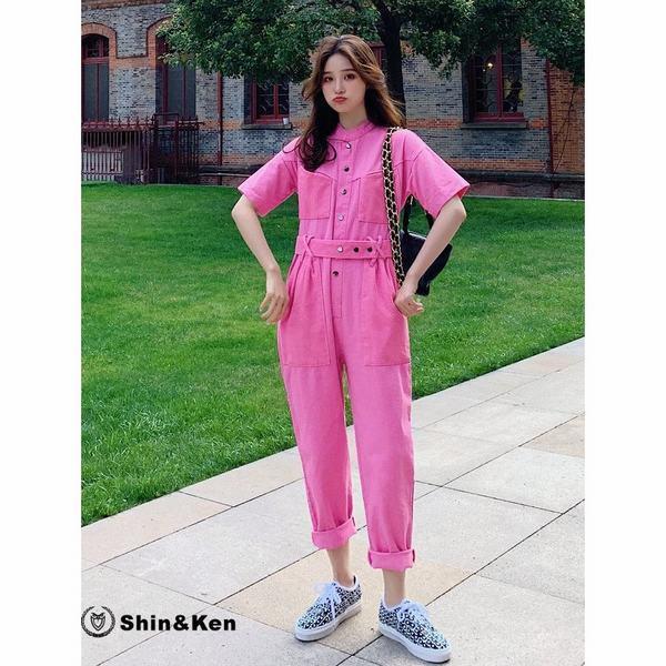 数々のアワードを受賞 レディース 夏物 つなぎ ファッション 半袖 Lhtg901 つなぎ Diy 作業服 ユニセックス おしゃれ オーバーオール つなぎ オールインワン カラー ピンク qhema Com