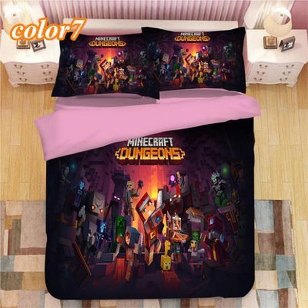 今日の超目玉 11color Minecraft 洗える 柔らかい 四季 寝具セット セット ベッドカバー 4点セット 布団カバー3点 ー キャラクタ ゲーム グッズ クラ マイ マインクラフト 掛け布団カバー カラー 6 Www Mgmtransformer Com