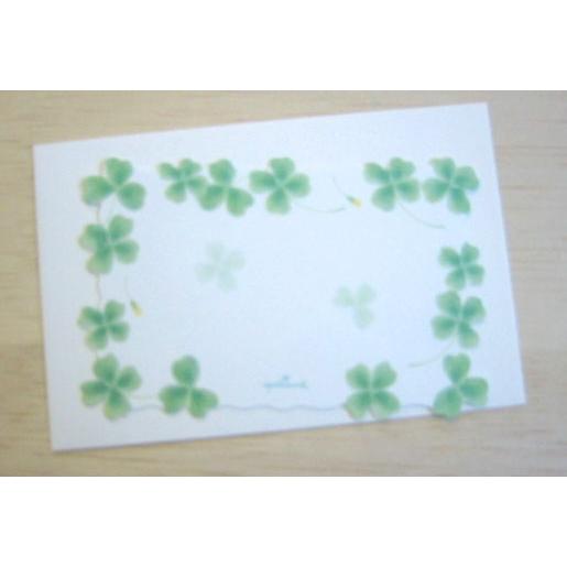 ミニメッセージカード「四つ葉のクローバー」【名刺型,封筒つき